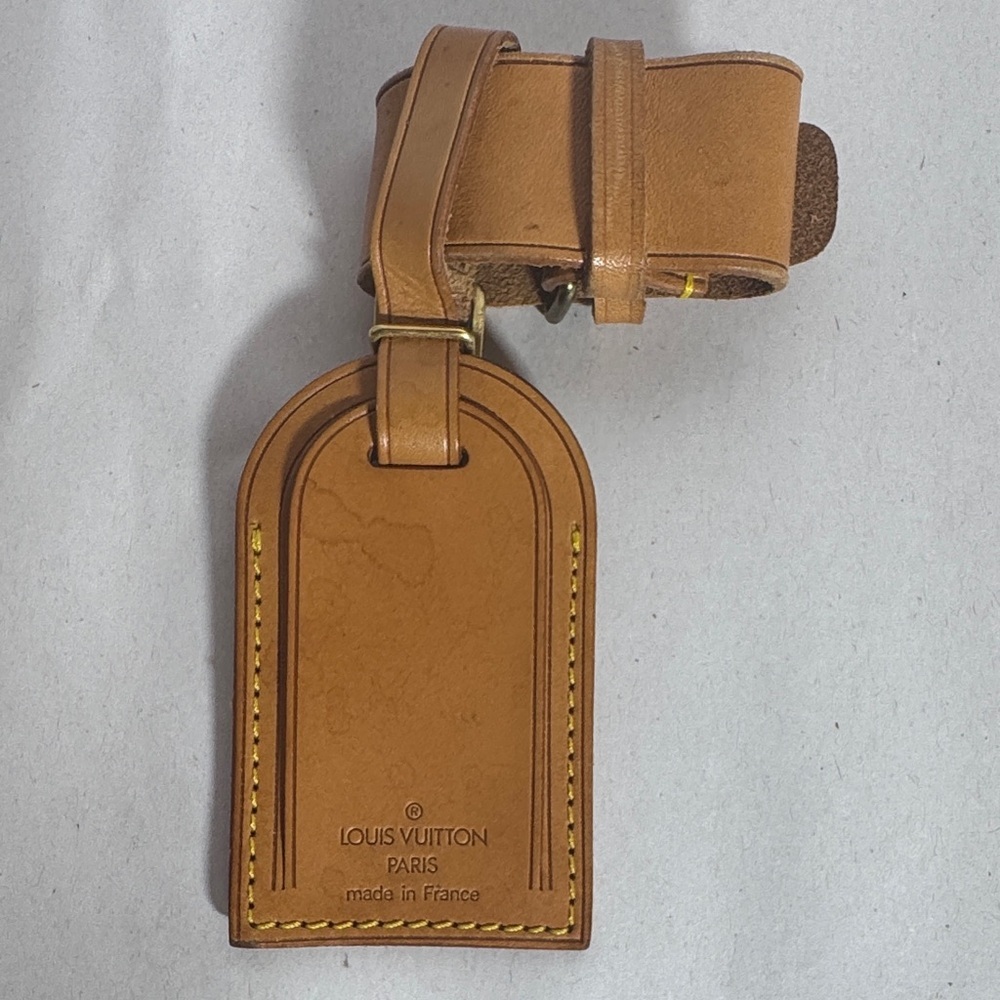 Louis Vuitton Brown Leather Luggage Tag